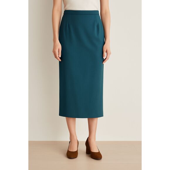 Vintage Pendleton Classic Pencil Skirt Size 4 Teal Green Wool Lined Made in USA - Picture 1 of 16